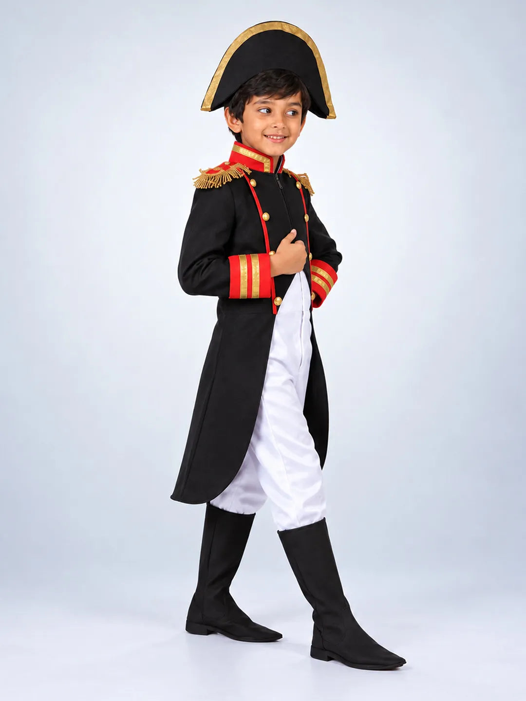 Black & Red Pirate Captain, Kids Halloween Costume Fancy Dress Up