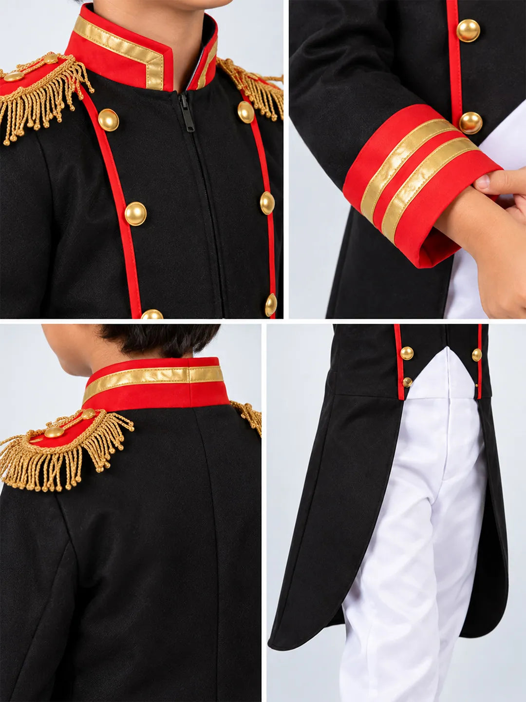 Black & Red Pirate Captain, Kids Halloween Costume Fancy Dress Up