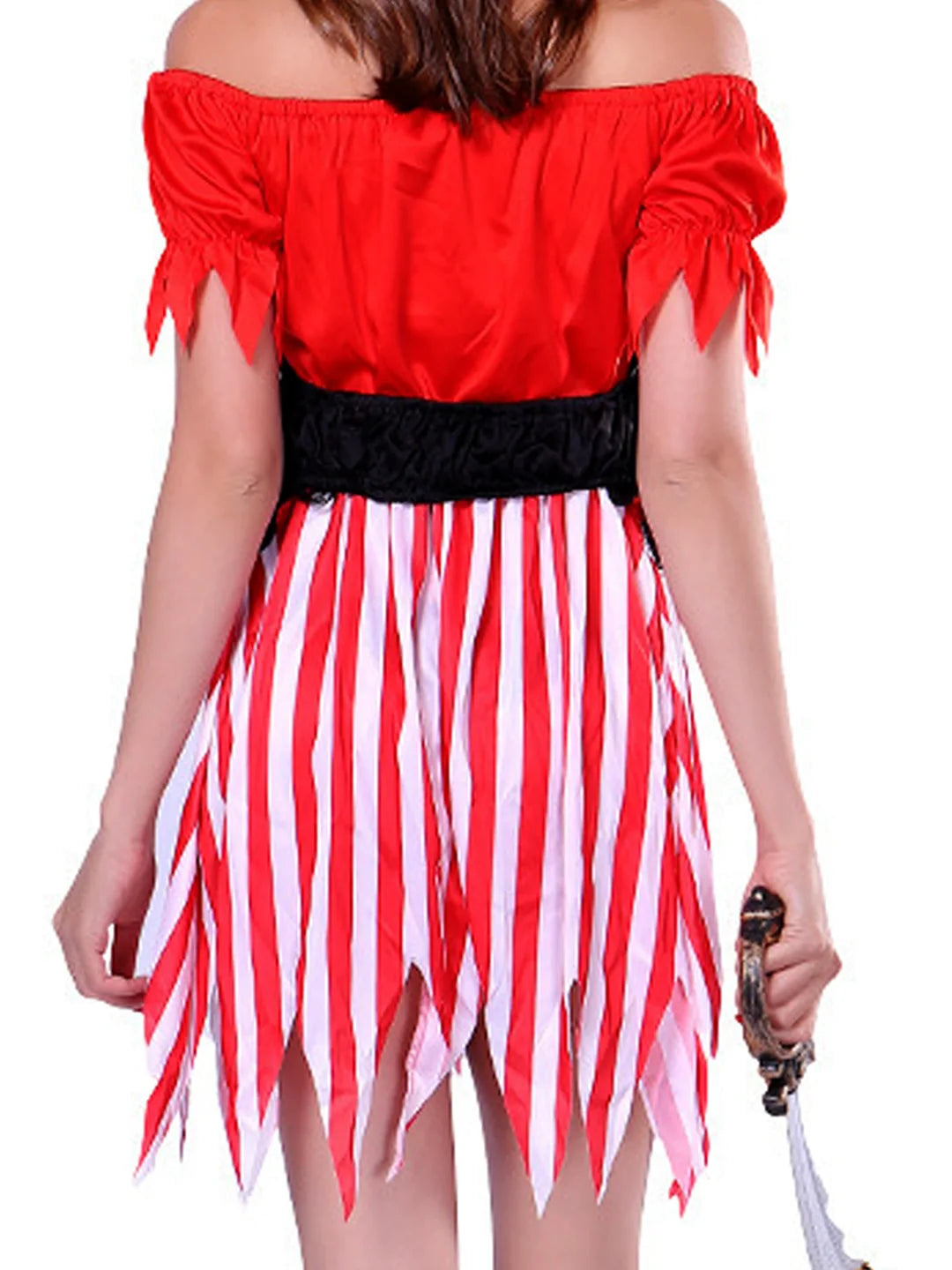 Red dress Pirate Adult Halloween Costume Fancy Dress Up