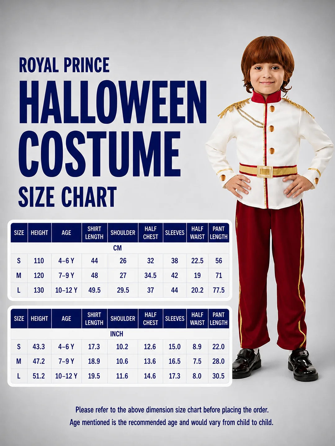 Royal Prince costume,Kids Halloween Costume Fancy Dress Up