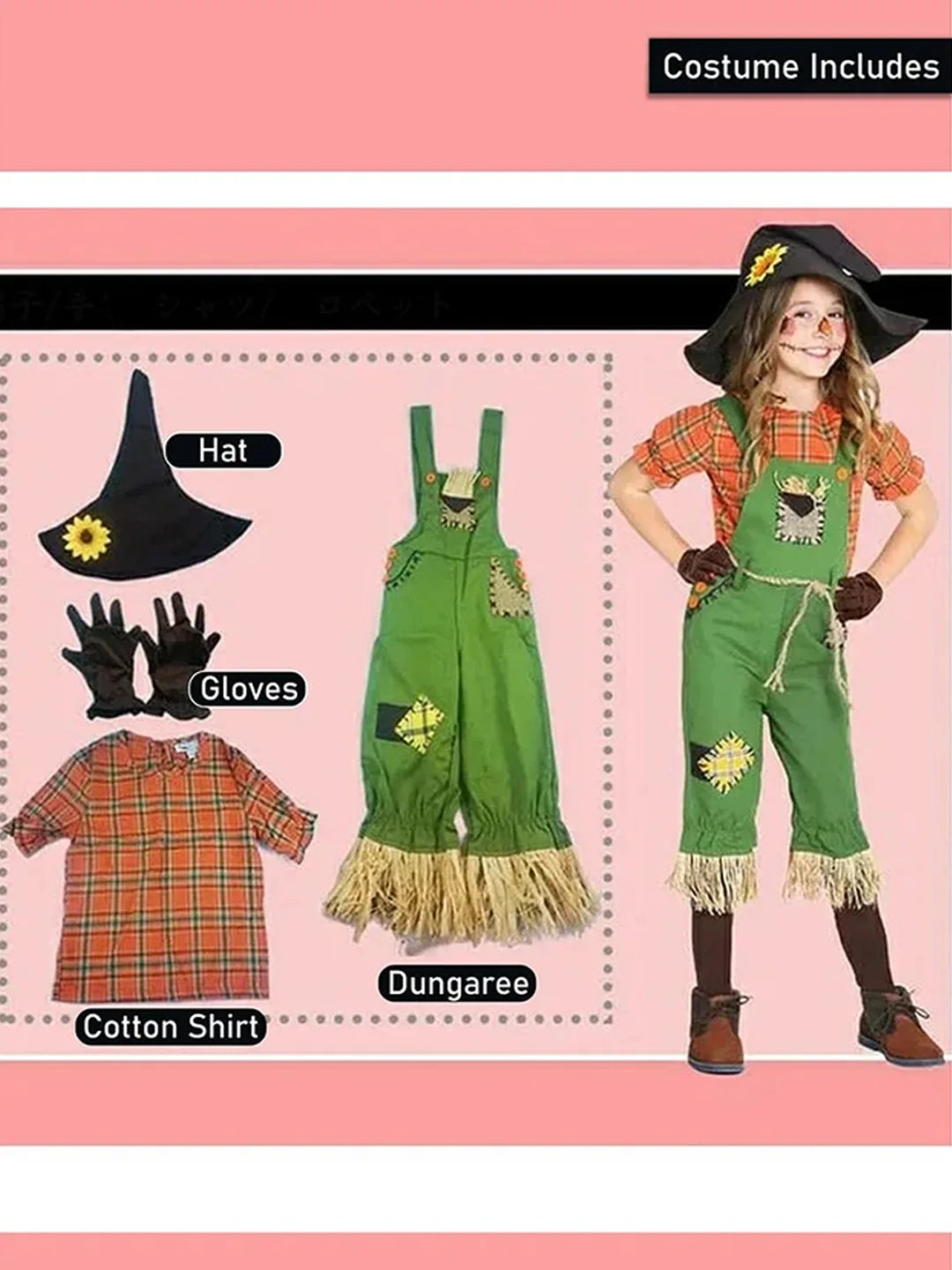 Scarecrow Girl, Halloween Costume Fancy Dress Up