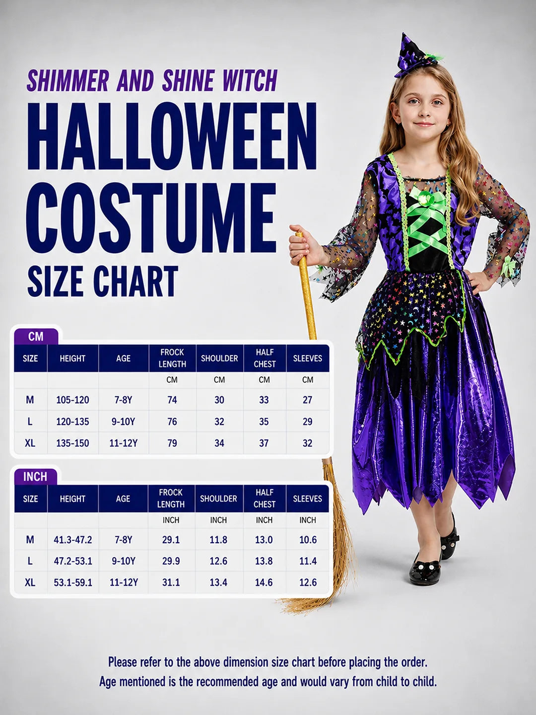 Shimmer and Shine Witch , Kids Halloween Costume Fancy Dress Up