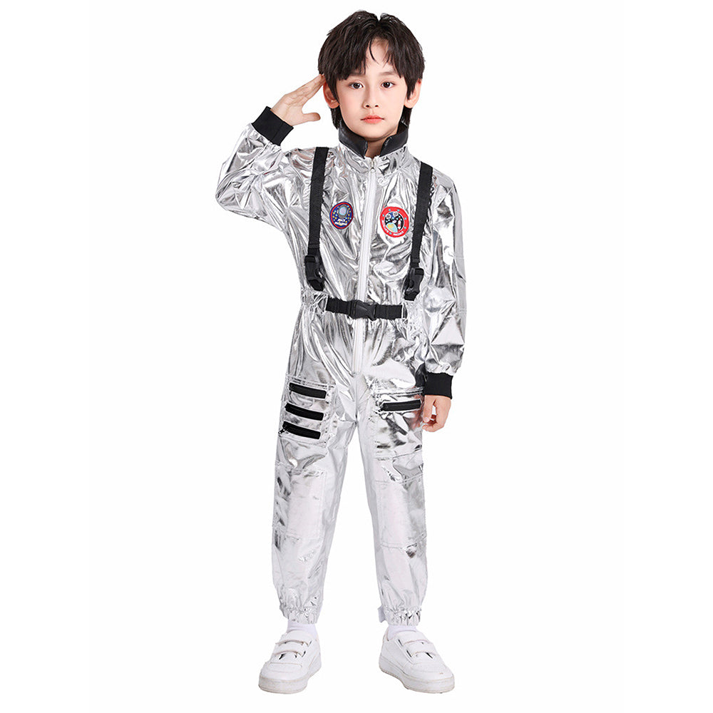 Shiny Silver Astronaut, Halloween Costume Fancy Dress Up