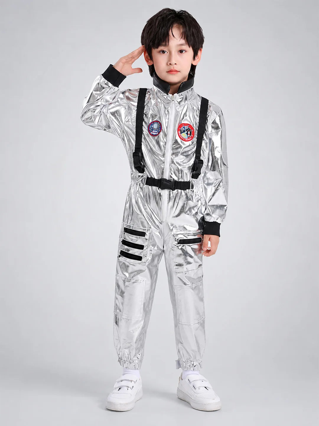 Shiny Silver Astronaut, Halloween Costume Fancy Dress Up