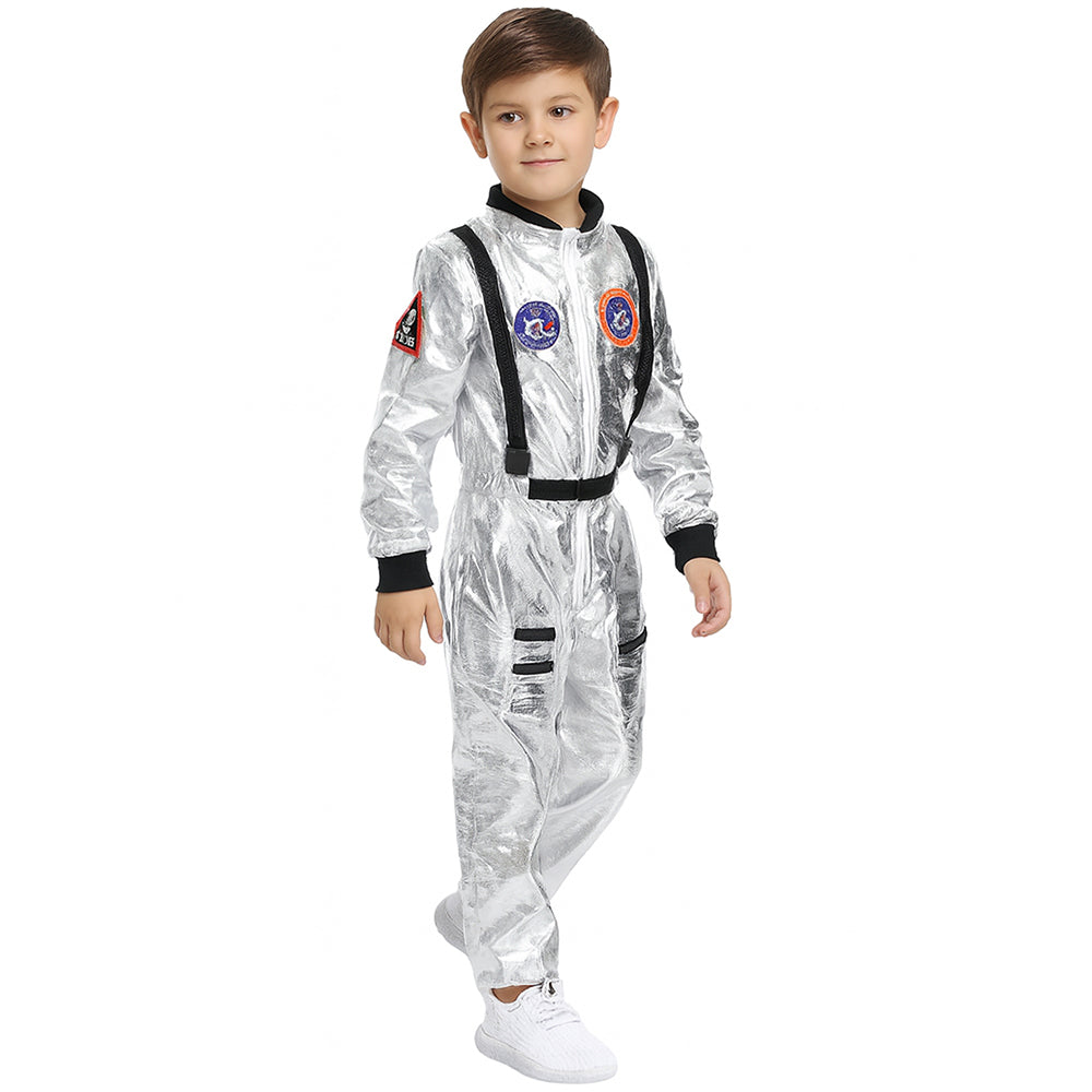 Shiny Silver Astronaut, Halloween Costume Fancy Dress Up
