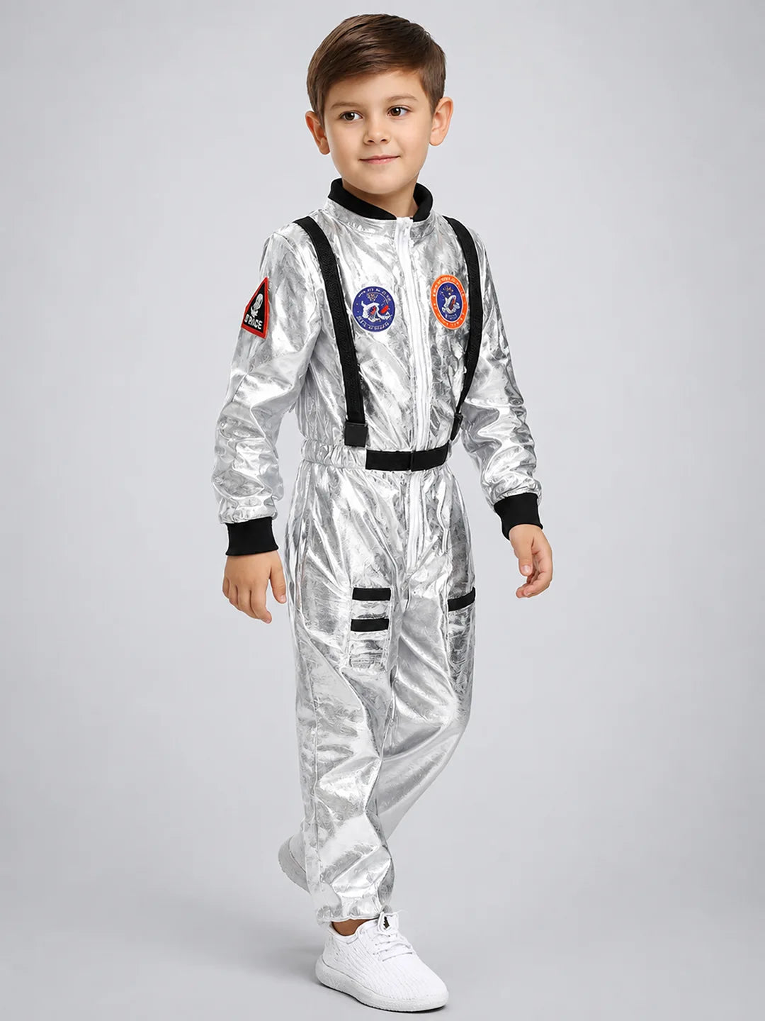 Shiny Silver Astronaut, Halloween Costume Fancy Dress Up