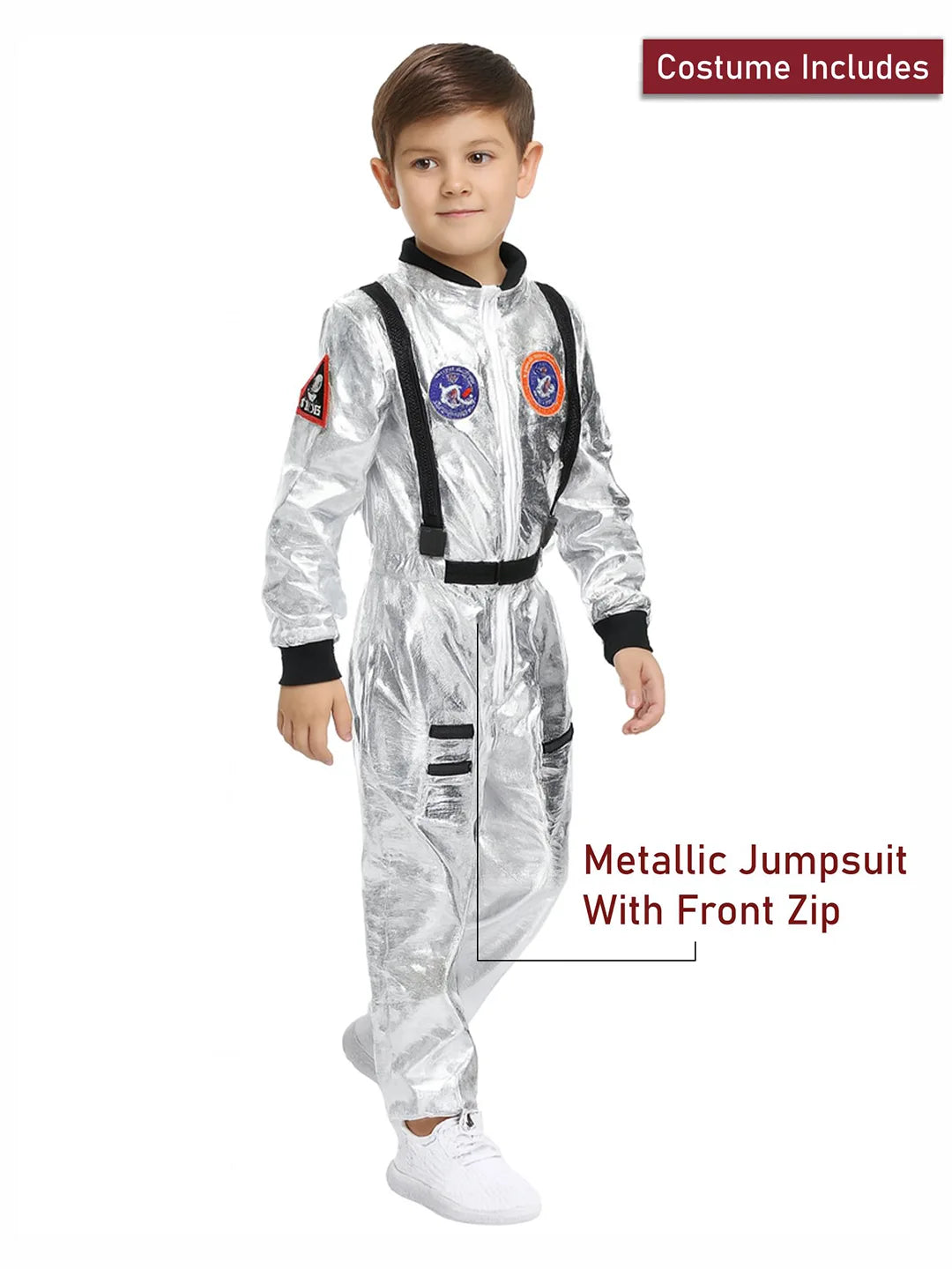 Shiny Silver Astronaut, Halloween Costume Fancy Dress Up