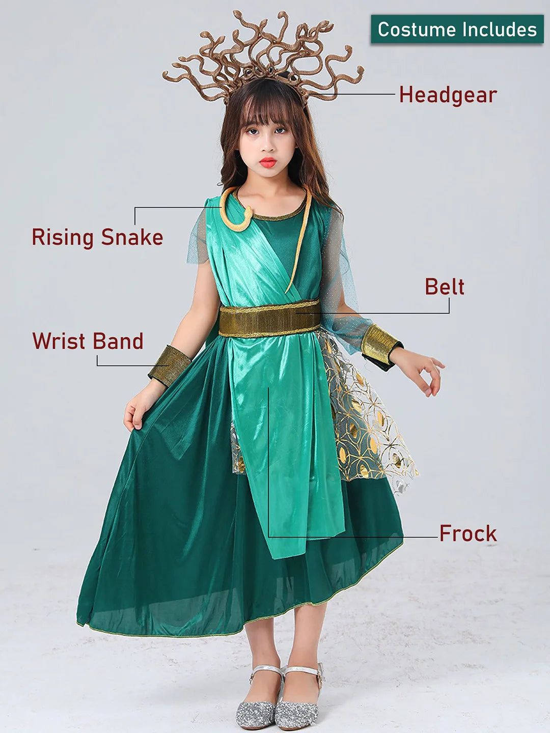 Forest Snake Queen Kids Halloween Costume Dress Up