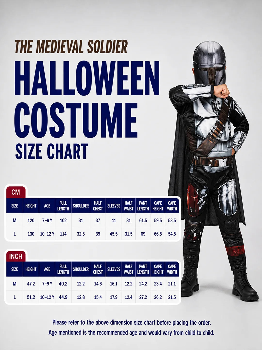 The Medieval Soldier ,Kids Halloween Costume Fancy Dress Up