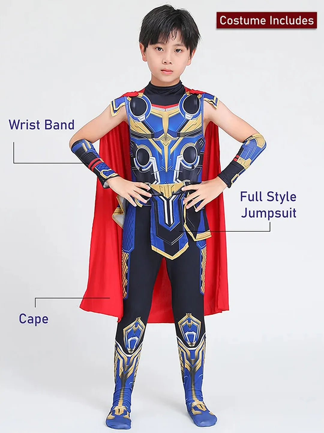 Thunder God Superhero ,Kids Halloween Costume Fancy Dress Up