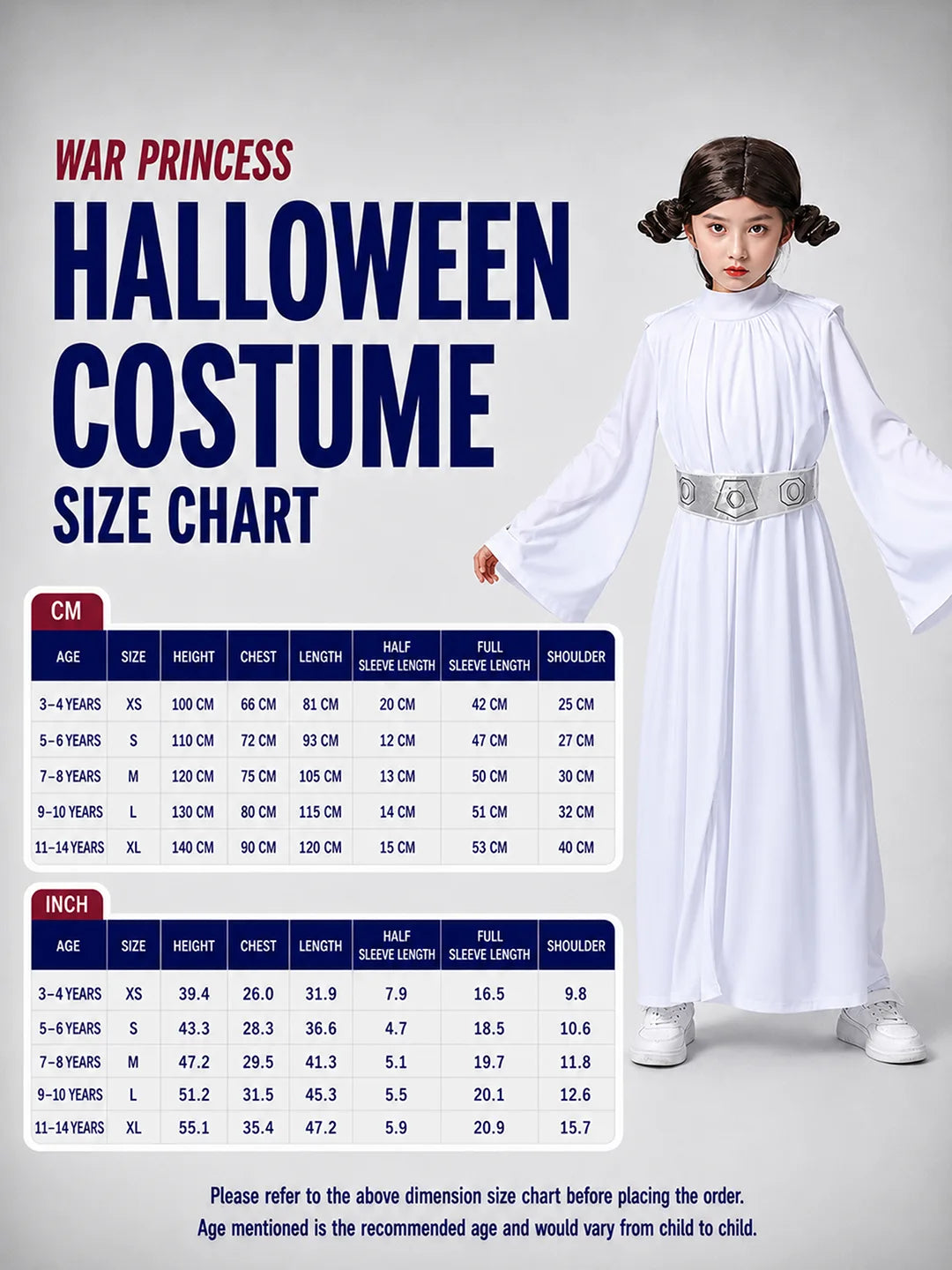 War Princess theme Kids Halloween Costume