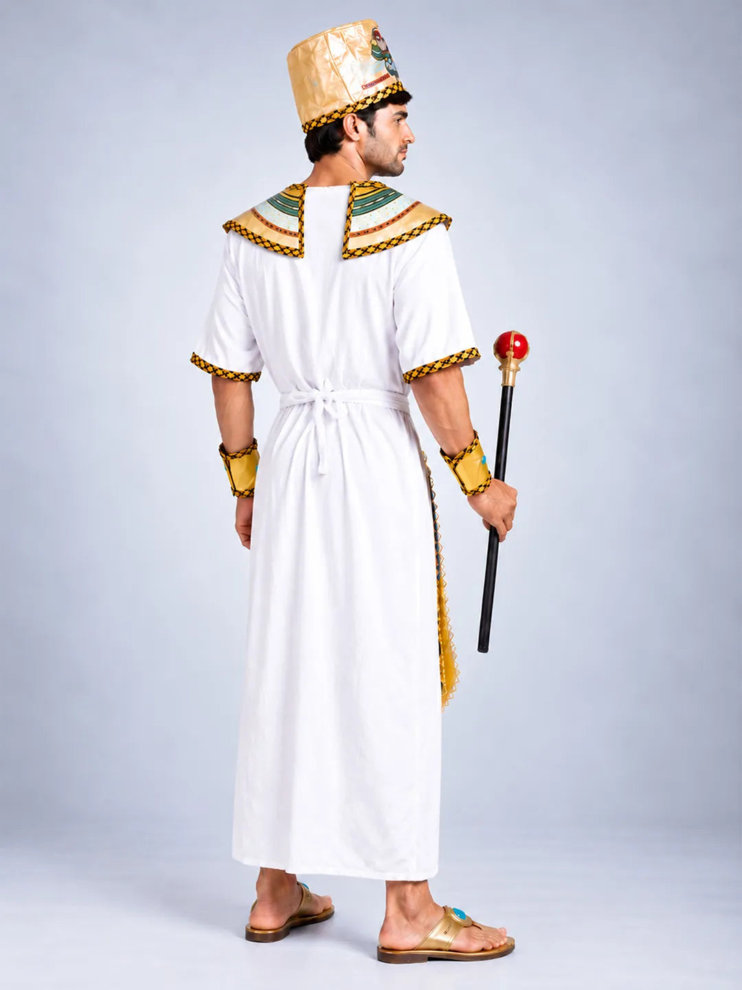 White Egyptian Pharaoh King Adult Halloween Costume Fancy Dress Up