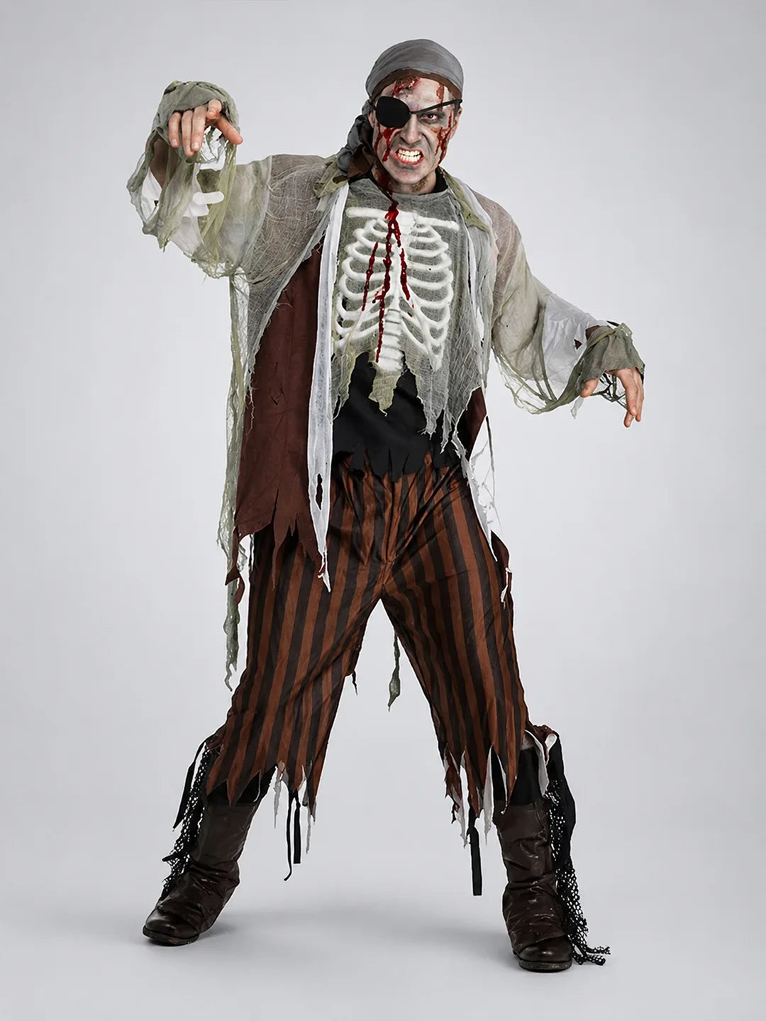 Zombie Pirate Adults Halloween Costume Dress Up