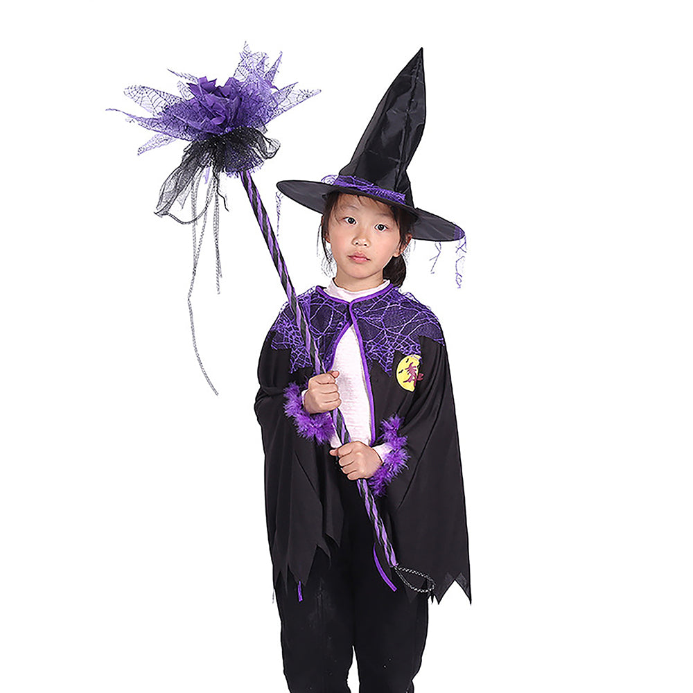 Led light Purple Witch Broom Stick for Halloween Costume Party & Halloween Home office Décor