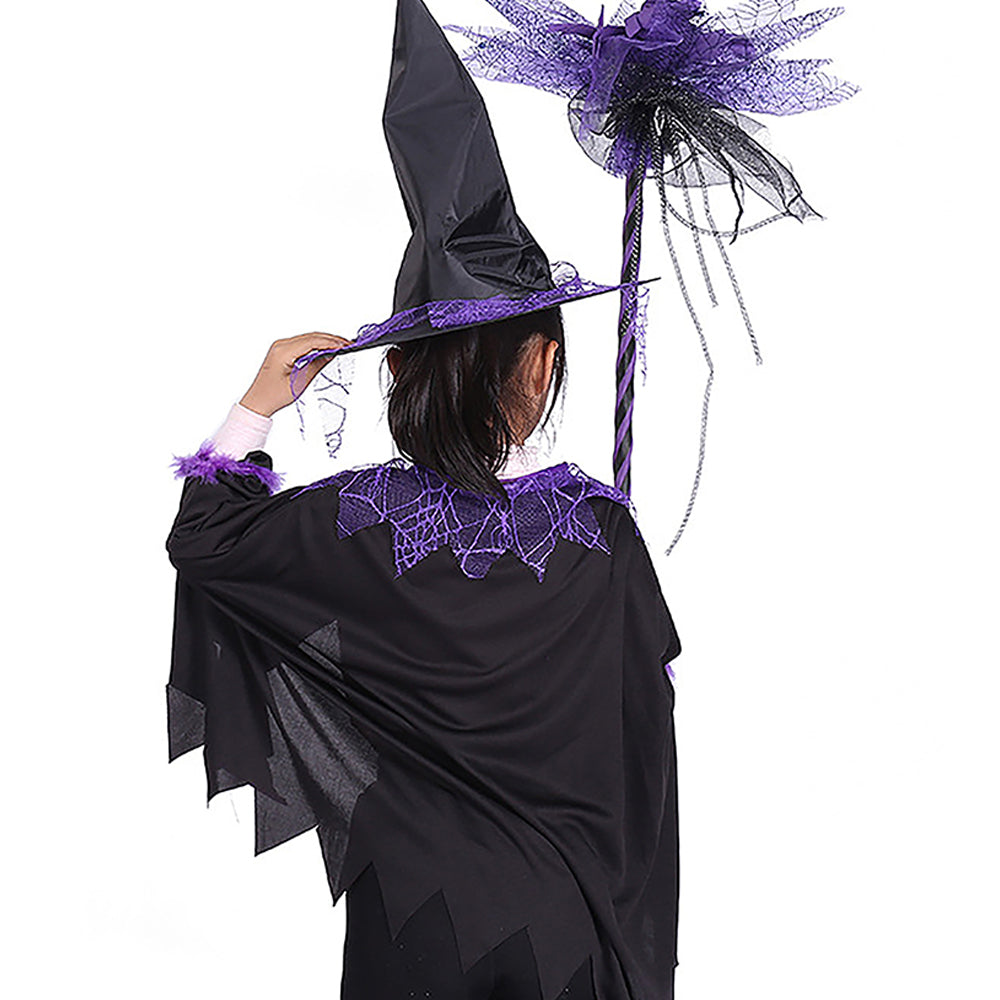 Led light Purple Witch Broom Stick for Halloween Costume Party & Halloween Home office Décor