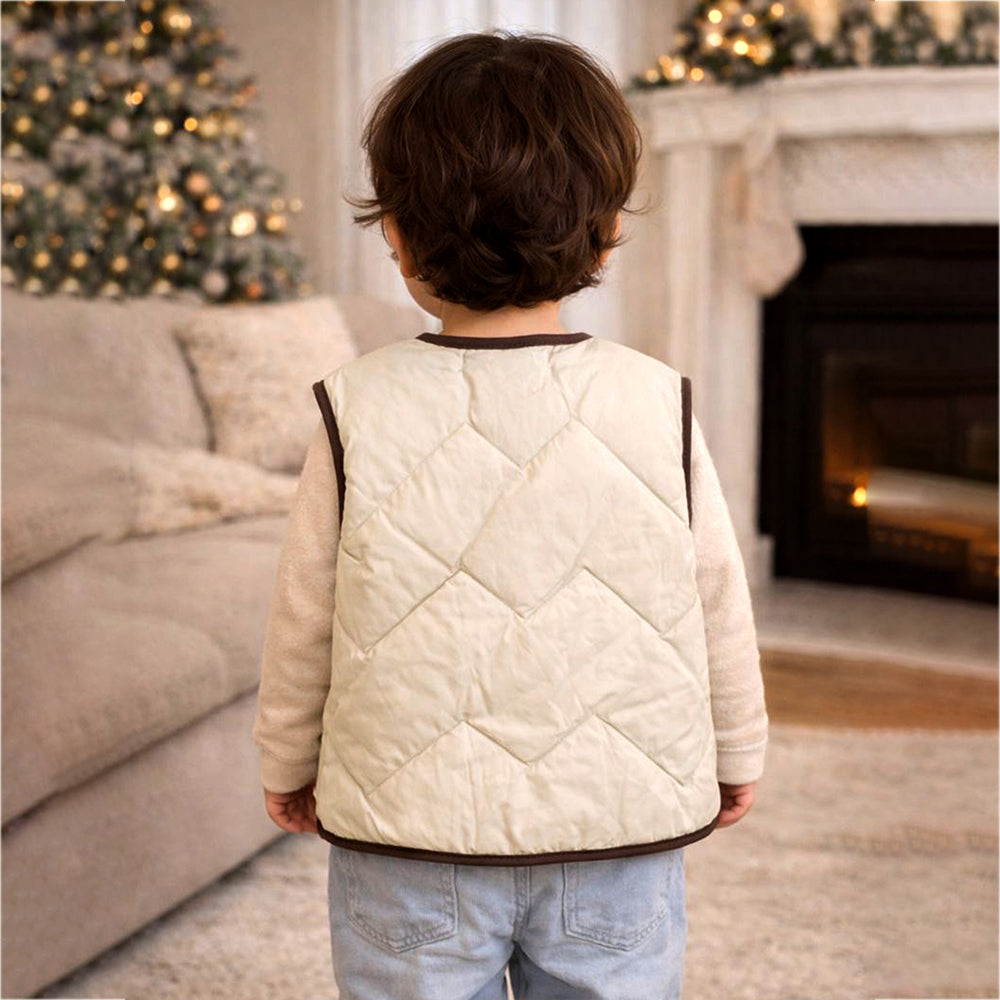 3D Bear Face Sleeveless Winter Jacket for Kids