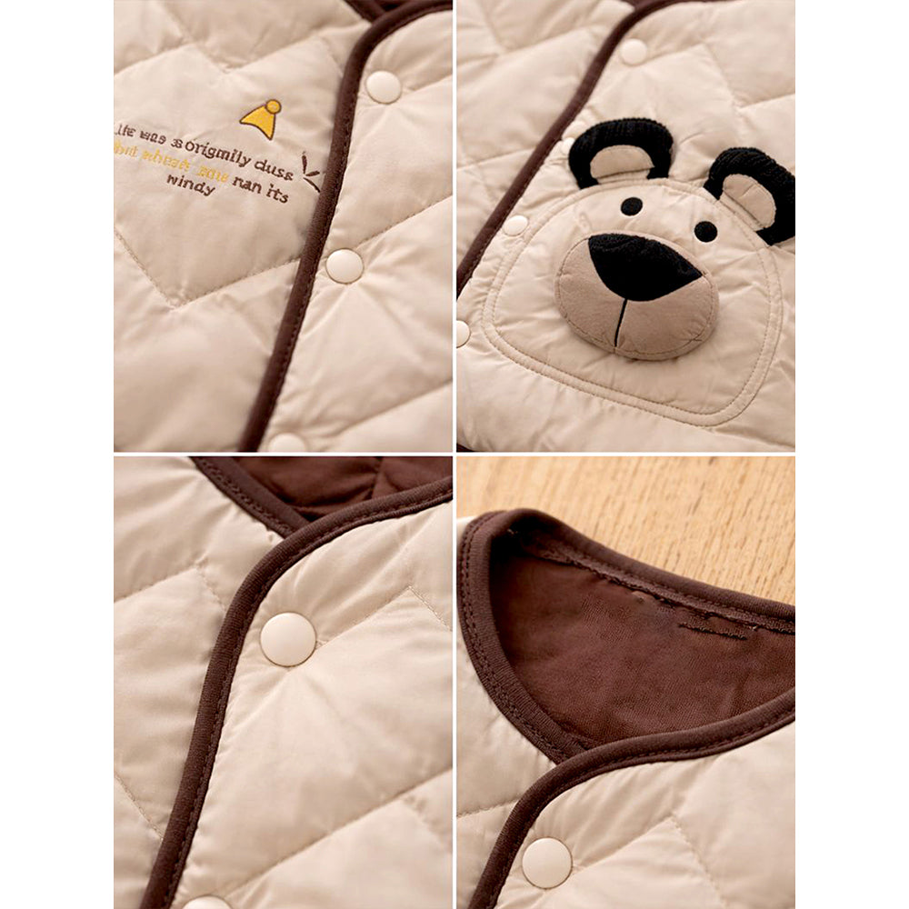 3D Bear Face Sleeveless Winter Jacket for Kids
