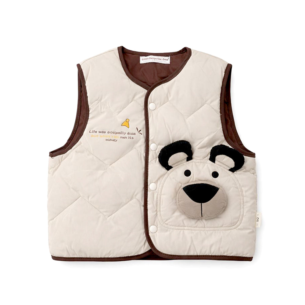 3D Bear Face Sleeveless Winter Jacket for Kids