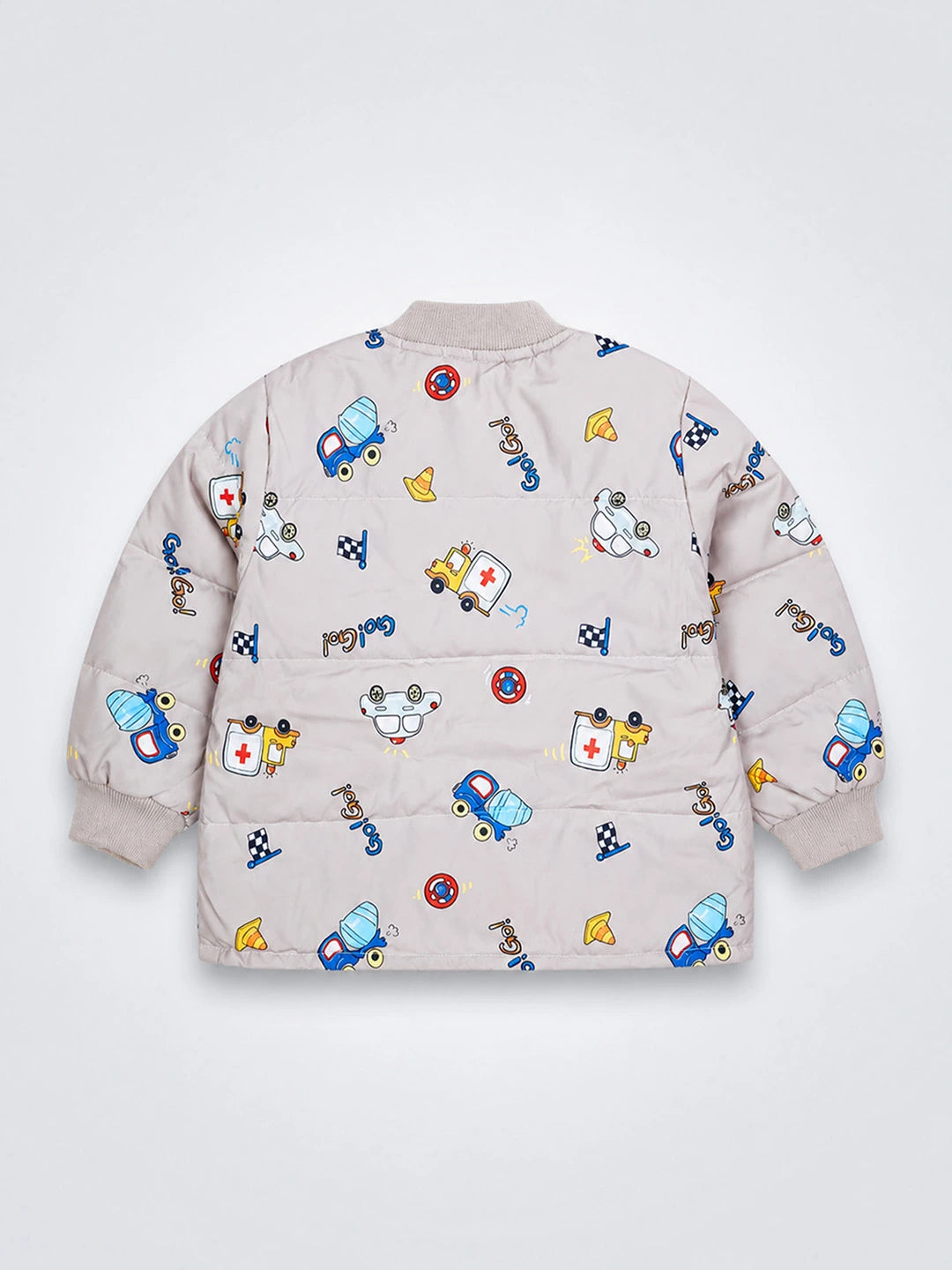 Grey Dumper Quilted Bomber Winter Jacket for Kids