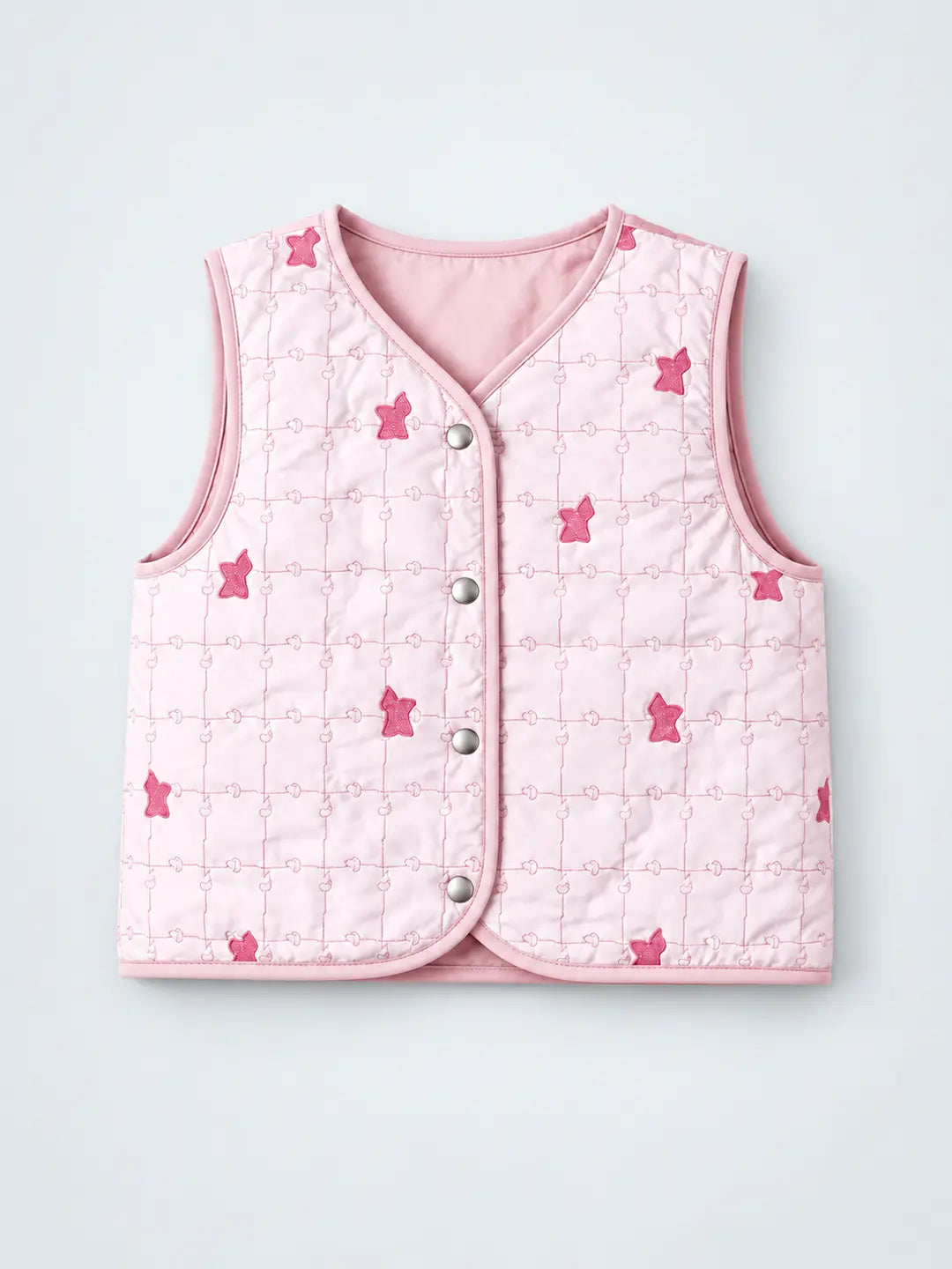 Pink Reversible Sleeveless Winter Jacket for Kids