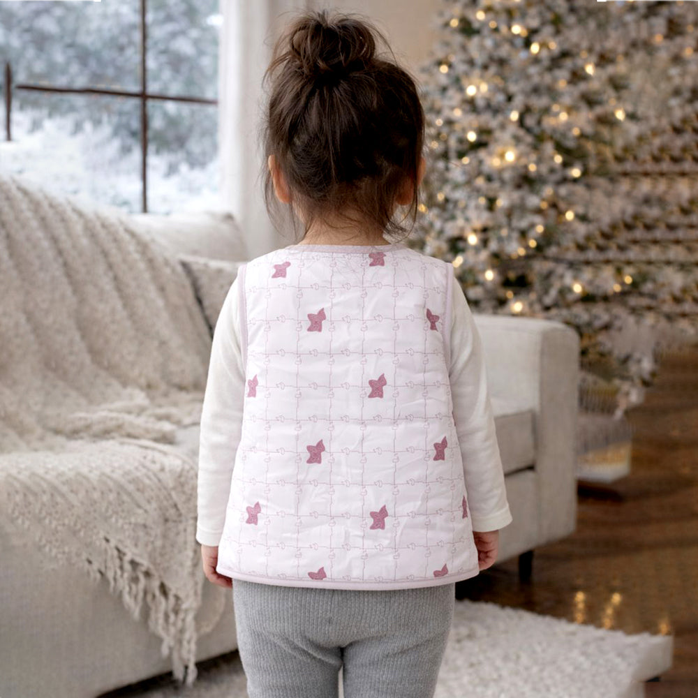 Pink Reversible Sleeveless Winter Jacket for Kids