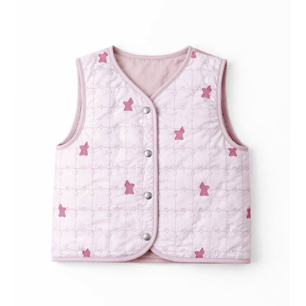 Pink Reversible Sleeveless Winter Jacket for Kids