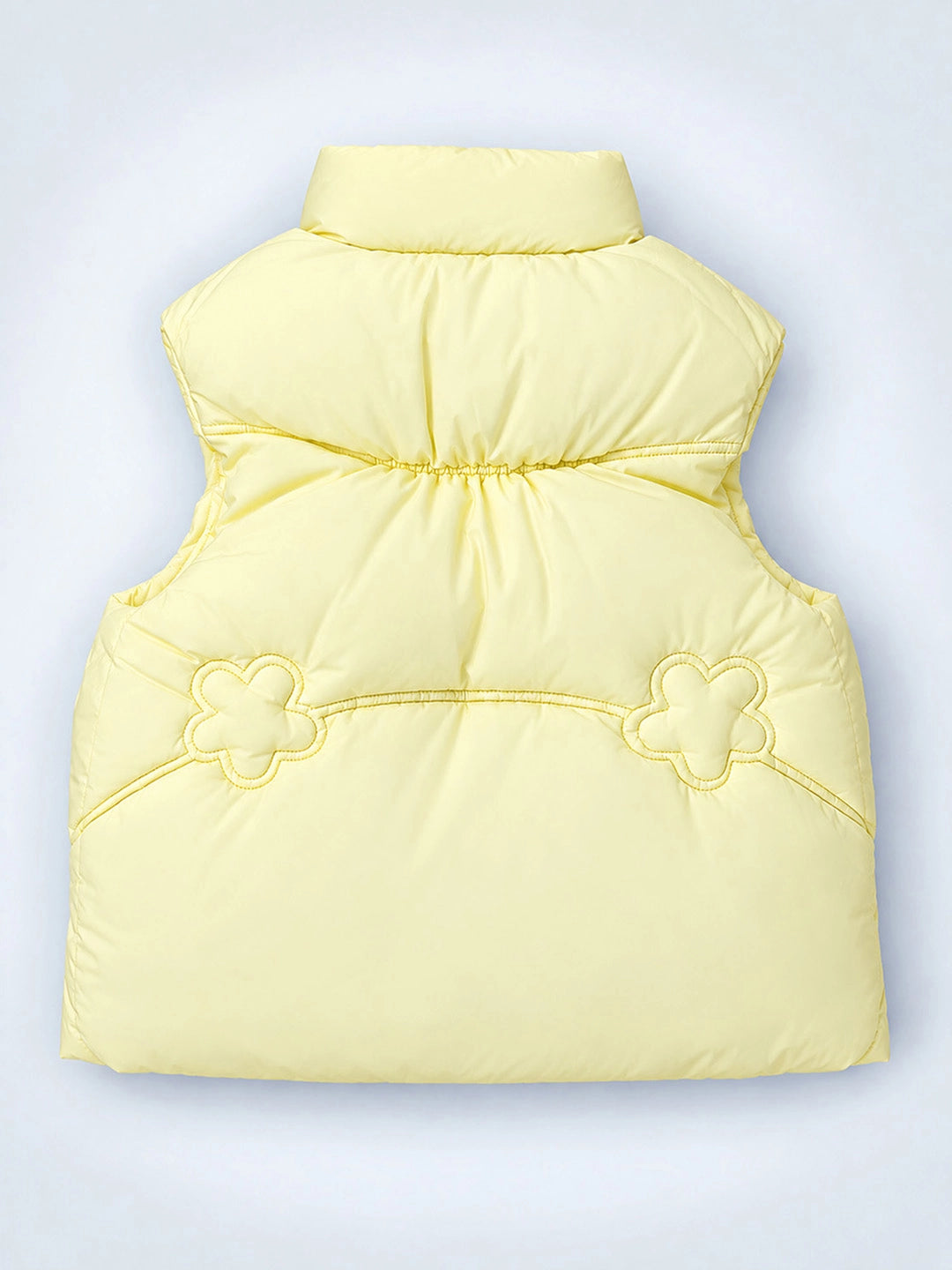 Yellow Teddy Puffer Sleeveless Winter Jacket for Kids