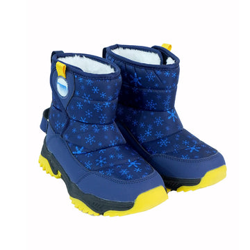 Blue Snowflake Waterproof Winter Snow Boots for Kids for Minus Degree Temperature