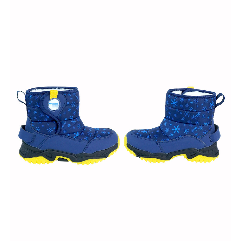 Blue Snowflake Waterproof Winter Snow Boots for Kids for Minus Degree Temperature