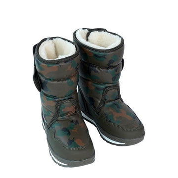 Brown Camoflouge Waterproof Winter Snow Boots for Kids for Minus degree temperature