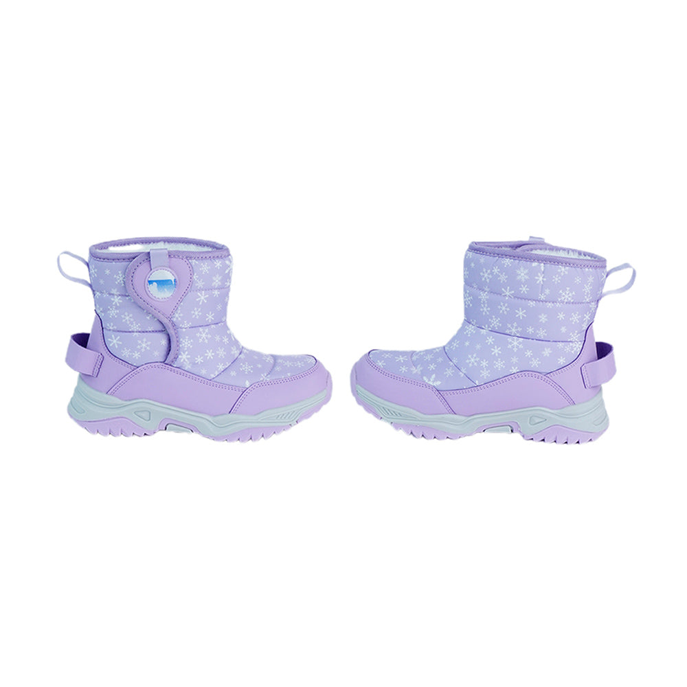 Purple Snowflake Waterproof Winter Snow Boots for Kids for Minus Degree Temperature