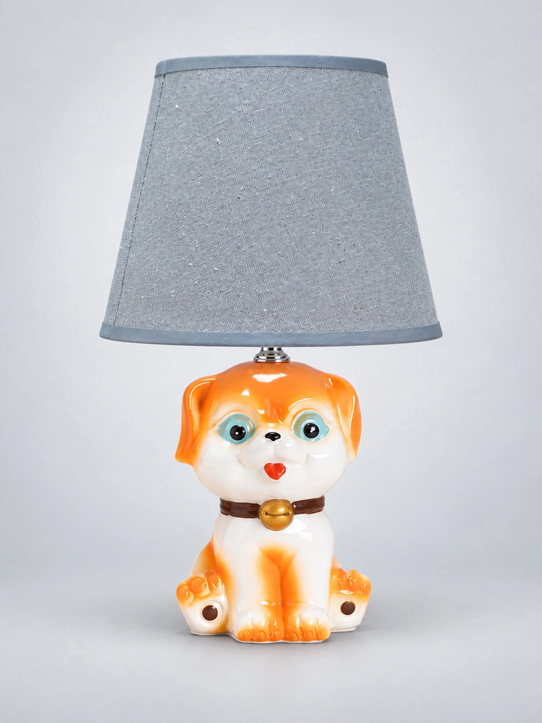 Brown ceramic Dog side Bed Table Lamp, Kids Room Decor