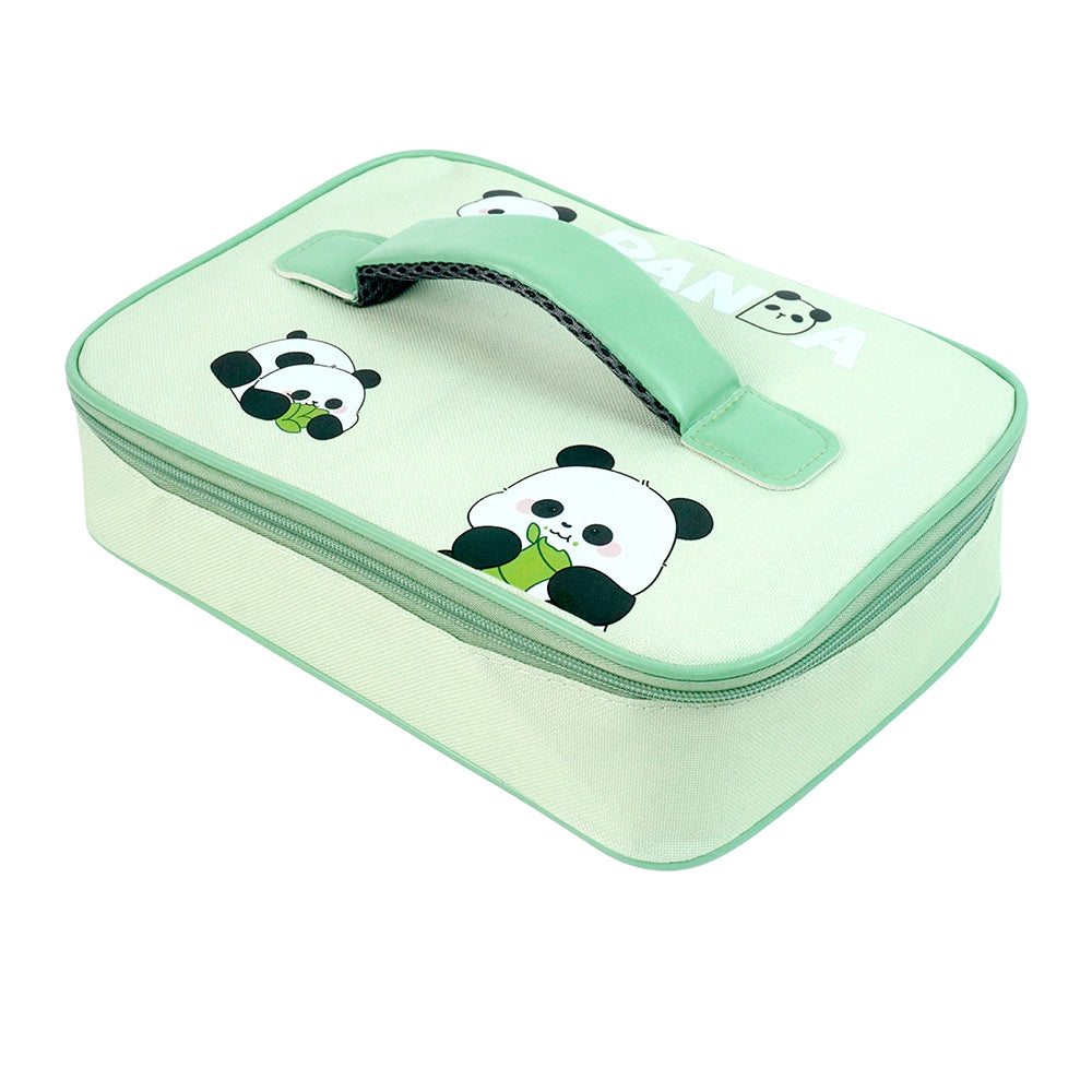 Big Size 4 Panda Stainless Steel Lunch Box with Lunch Bag & free Dip Box
