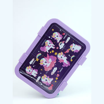 5Sections Purple Unicorn Lunch Box For Kids