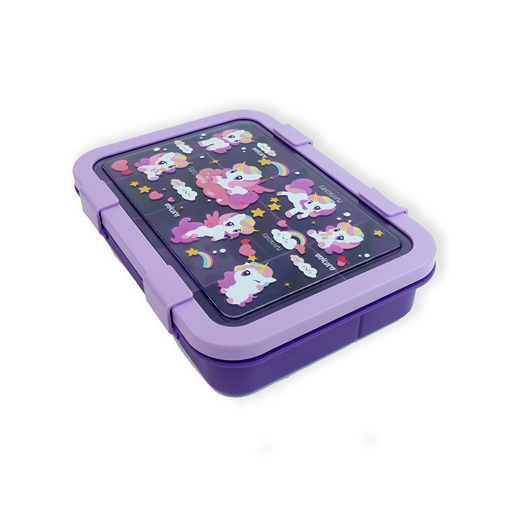 5Sections Purple Unicorn Lunch Box For Kids