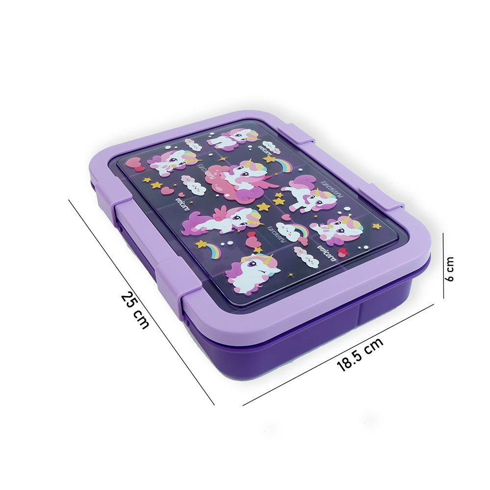 5Sections Purple Unicorn Lunch Box For Kids
