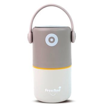 Brown & Beige Handle Compact Stainless Steel Snack Tiffin Box For Kids And Adults,820Ml