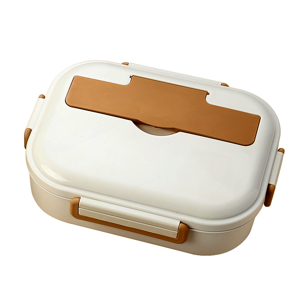 Big Size Brown & Cream Stainless Steel Lunch Box with Lunch Bag & free Dip Box