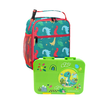 2 pcs Dino LunchBag & Bento Lunch box for Kids