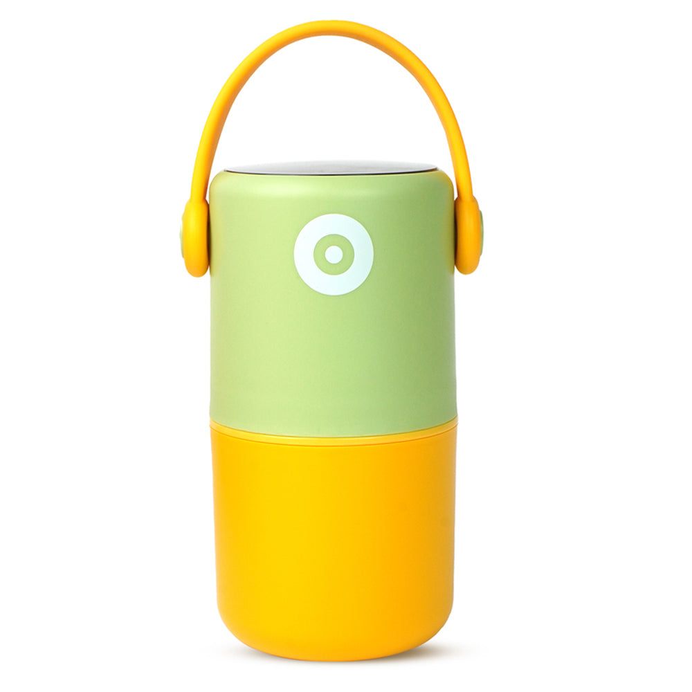 Mint & Yellow Handle Compact Stainless Steel Snack Tiffin Box For Kids And Adults,820Ml
