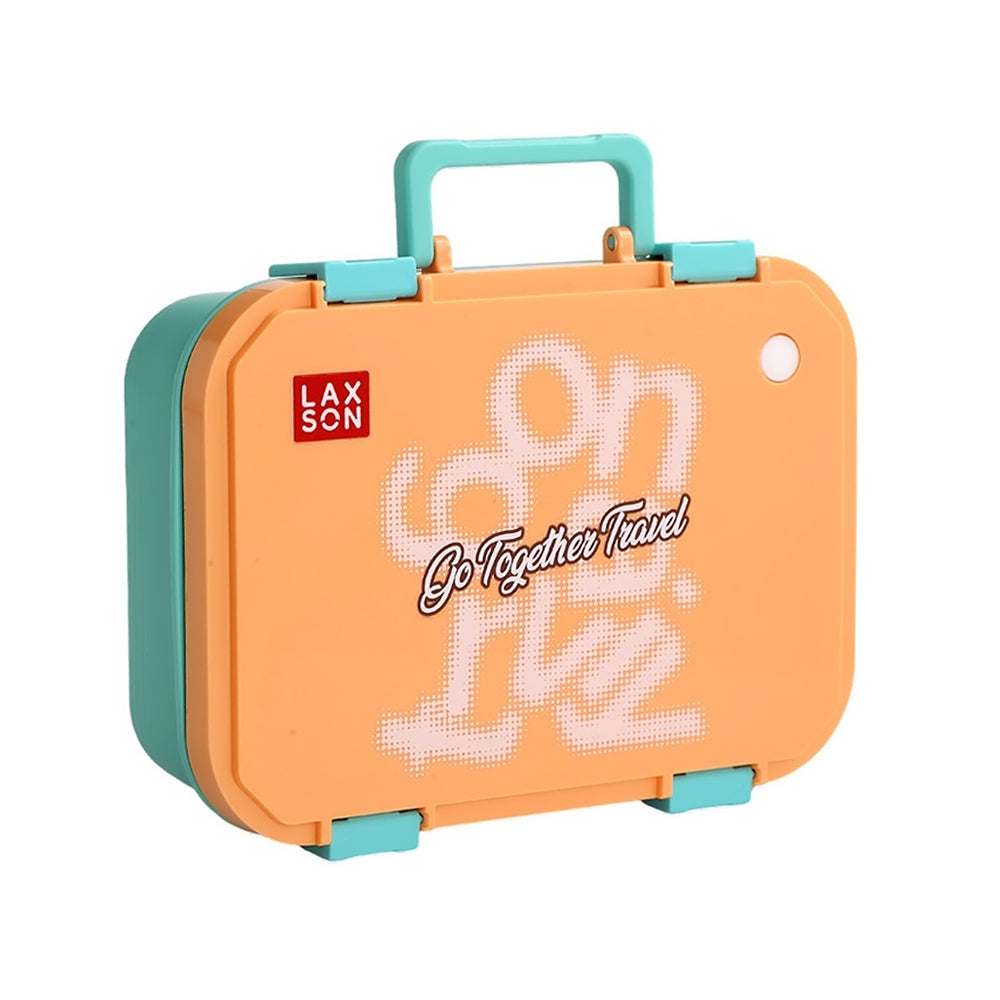 Orange Travel theme Stainless Steel Tiffin/Lunch Box for Kids and Adults