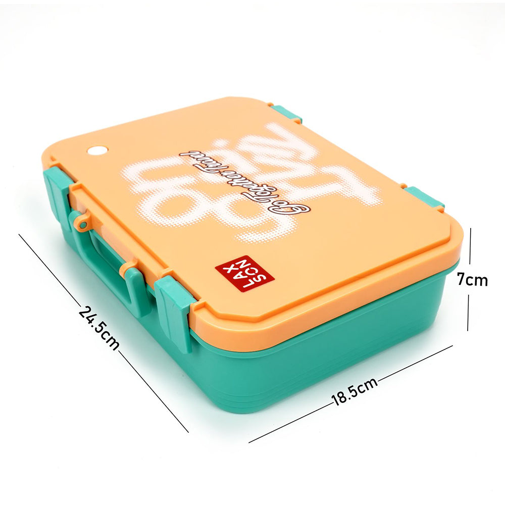 Orange Travel theme Stainless Steel Tiffin/Lunch Box for Kids and Adults