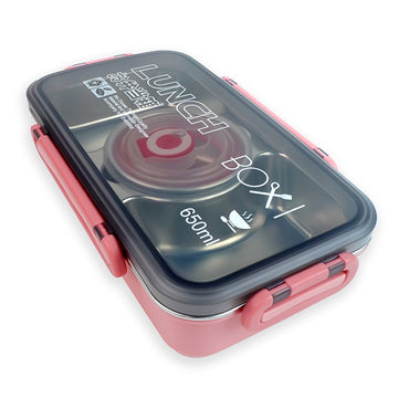 Pink Centre Dip Stainless Steel Lunch Box For Kids And Adults