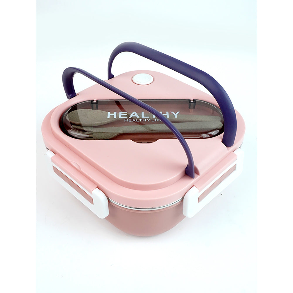 Pink & Purple Rounded Square Stainless Steel Kids Lunch Box