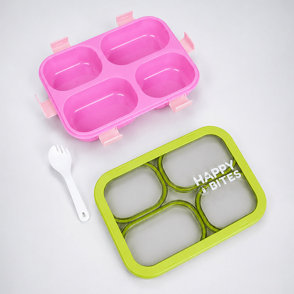 Pink & Green 4 Sections Big Lunch Box