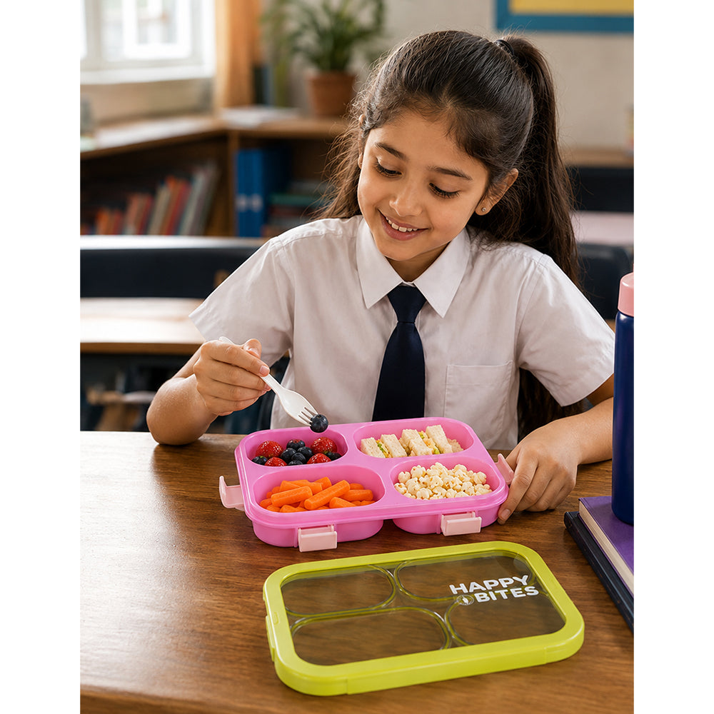 Pink & Green 4 Sections Big Lunch Box