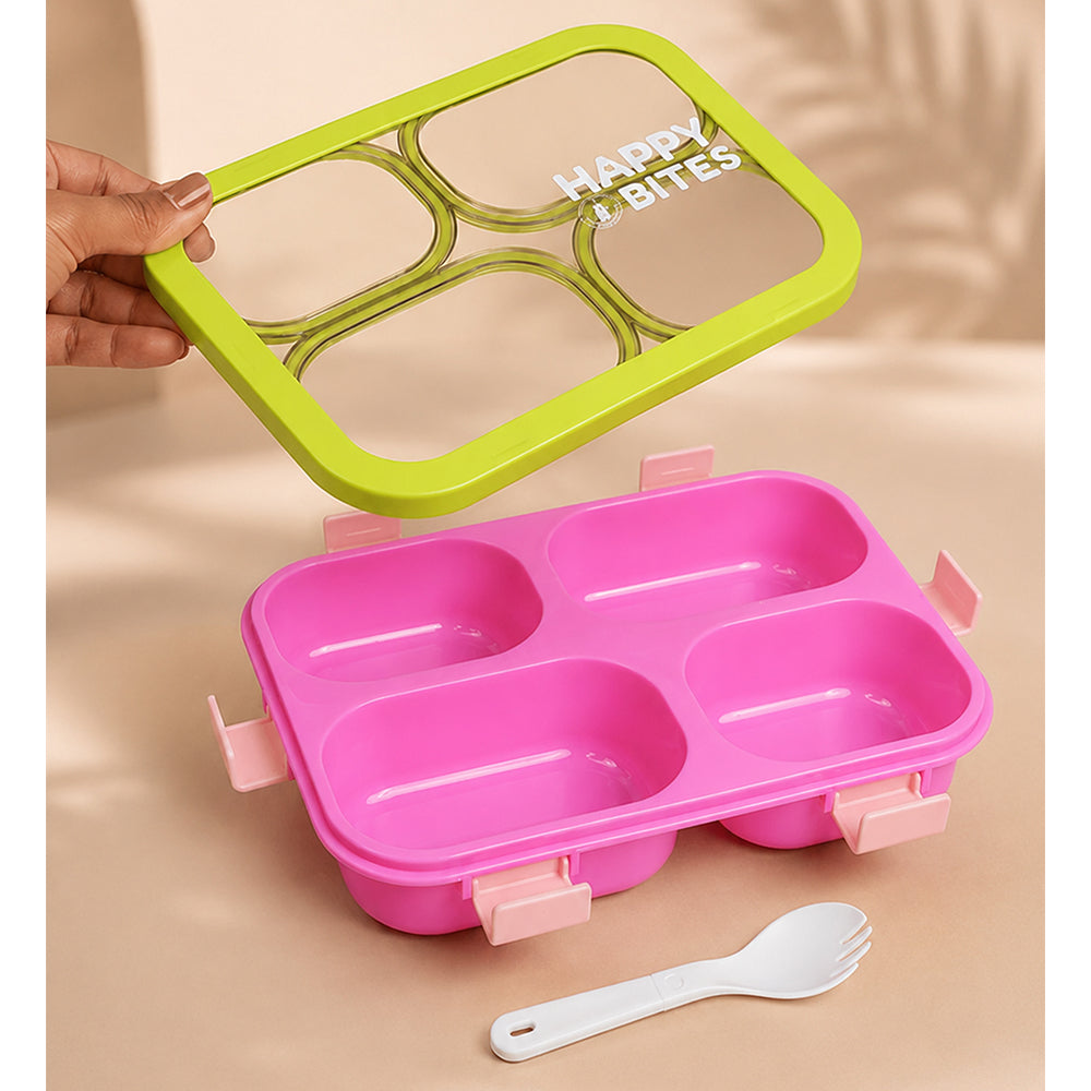 Pink & Green 4 Sections Big Lunch Box