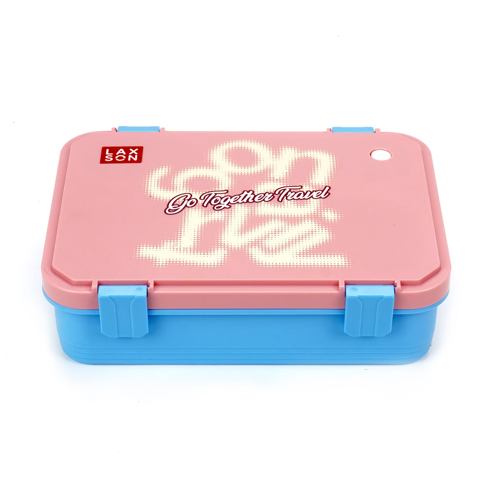 Pink Travel theme Stainless Steel Tiffin/Lunch Box for Kids and Adults