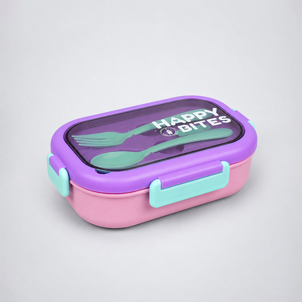 Purple Lid Happy Bites Bento Stainless Steel Lunch Box