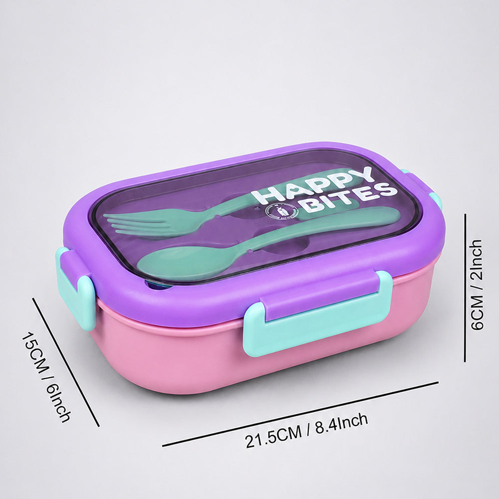 Purple Lid Happy Bites Bento Stainless Steel Lunch Box
